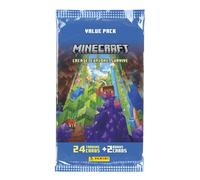 Panini Minecraft Trading Cards 3-Create, Explore, Survive Fat Pack 24 2 Tarjetas Bonus, 004734B26FPF