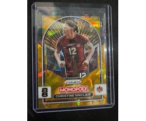 Panini Monopoly World Cup 2026 Christine Sinclair Canada Gold Cracked Ice SP Card No. 100