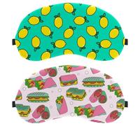 Panini - Paquete de 2 antifaz para dormir de lado, con patrón de bocadillo de sándwich con fondo rosa, antifaz para dormir de lado, máscara de bloqueo de luz, cubierta suave para viajes, siesta, avión