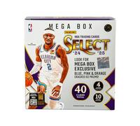 Panini Select Blue & Red Prizms - Megacaja de tarjetas coleccionables oficiales de la NBA 2024-25, exclusivo para minoristas, tarjetas de novatos e inserciones, caja sellada