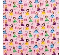 Panini Tessuti, Algodón Princesas Pequeñas Fondo Rosa OEKO-TEX firmado Panini Tessuti - Ropa, decoración, Patchwork - Se vende por metro lineal