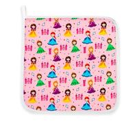 Panini Tessuti, Servilleta de puro algodón para la comida - almuerzo - merienda en guardería tamaño 31 x 31 cm fantasía princesas