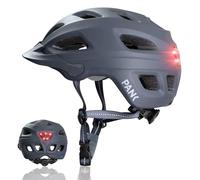 PANK Casco Bicicleta Adulto - Certificado CE, Ultraligero de 325g con 15 Ventilaciones Casco MTB - luz LED Trasera & 3D Acolchado, Unisex Ajustable - Gris (54-61 cm)