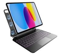 pankeybd - Funda para iPad A16 2025 y iPad 10ª generación 2022, retroiluminación 7 colores, panel táctil multitáctil, diseño magnético flotante, color negro