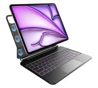 pankeybd Teclado para iPad Air 13 pulgadas (M3 2025 y M2 2024) y iPad Pro 12,9 pulgadas 6ª, 5ª, 4ª, 3ª generación, retroiluminación de 7 colores, trackpad multitáctil, diseño magnético flotante, negro