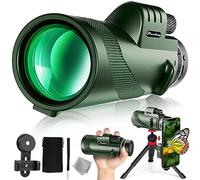 Pankoo Monocular para adultos de alta potencia 40x60 HD con trípode y adaptador de smartphone, ideal para observación de aves, senderismo, conciertos de viaje, prisma BAK4, colores claros, duradero y