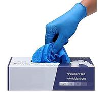 PANKTI Surgicals - Guantes de nitrilo sin polvo, de grado alimenticio, guantes desechables de mano, 100 unidades, color azul (100, S)
