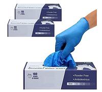 PANKTI Surgicals - Guantes de nitrilo sin polvo, grado alimenticio, guantes desechables de mano, 200 unidades, color azul (200, pequeños)