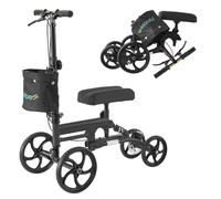 PANLOVA - Patinete de rodilla - Patinete de movilidad - Andador médico ajustable de pierna plegable - Scooter plegable - Bolsa de almacenamiento - Andador de rodilla - Soporte de pierna rota - Negro