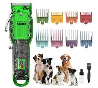 PANMO Cortapelos profesionales para perros, kit de aseo recargable para mascotas, recortadora inalámbrica con 8 peines de protección, la mejor afeitadora para perros, gatos, mascotas