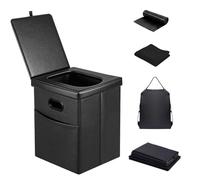 Panmout Inodoro portátil XL de 16.5 pulgadas para camping, inodoro de viaje plegable para adultos con asiento acolchado, capacidad de 190 libras para automóvil, viajes por carretera, emergencia al