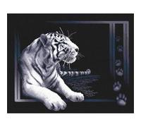 PANNA J-0277 - Kit de Punto de Cruz, diseño de Tigre Blanco (40 x 32 cm)