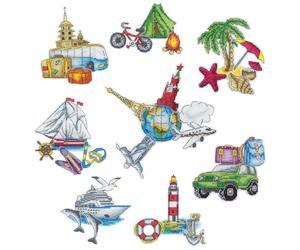 PANNA Kit de Punto de Cruz, imanes, Multicolor, 20 x 28 cm