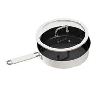 Panne Fritte - Sartén antiadherente | Sartén de cocción con tapa, sartén frita de doble perfo Cookware Skillet Ceramic Coating Induction Cooking Tools Pot Titanium Heat-resistant