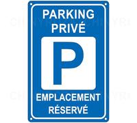 Panneau Parking Privé Emplacement Réservé Aluminium Réfléchissant 30×20cm