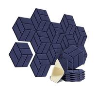 Pannelli fonoassorbenti 12Pack Self-adhesive Acoustic Panels Hexagon Design Soundproof Solid Figure Wall Sound Absorb Noise Proofing(Dark Blue)