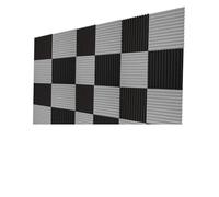 Pannelli fonoassorbenti 24 Pcs Acoustic Foam Soundproofing Wall Panels Studio Sound Absorption Insulation Groove Panel 30x30x2.5cm(12Grey 12Black)