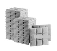 Pannelli fonoassorbenti 24 Pcs Sound Absorbing Panel Acoustic Soundproofing Foam KTV Wall Panels Absorcion for Door(MGT-Grey,High Density)