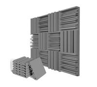 Pannelli fonoassorbenti 24Pcs Studio Acoustic Foam Sound Absorbing Noise Insulation Proofing Treatment Panels 25x25x5cm(24Grey)