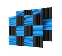 Pannelli fonoassorbenti 24Pcs Studio Acoustic Foam Sound Absorbing Noise Insulation Proofing Treatment Panels 2" x 10"(12Black12Blue)