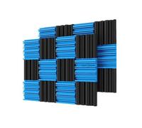 Pannelli fonoassorbenti 24Pcs Studio Acoustic Foam Sound Absorbing Noise Insulation Proofing Treatment Panels 25x25x5cm(12Black12Blue)