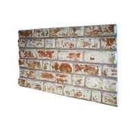 Pannelli Ladrillo artificial reconstruido en poliestireno resinado, medidas 100 cm x 50 cm grosor 2 cm aislantes térmicos para interiores y exteriores modelo Santorini