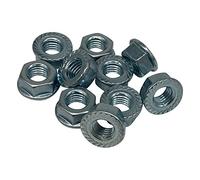 Pannenklöpper 10 tuercas hexagonales M7, tuerca de brida, con bloqueo de cuña, galvanizadas, color plateado