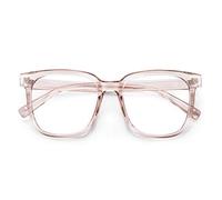 PANNER LANYING - Lentes cuadrados de gran tamaño con bloqueo de luz azul para mujeres y hombres, antirreflejos, reducen la fatiga ocular (naranja claro)