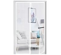 Panngu Mosquitera Puerta Magnetica 85x210cm, Cortina Mosquitera Puerta Exterior Actualización en 2024, Cortinas Mosquiteras para Puertas con Imanes Puerta del Balcón, Puerta Patio - Blanco