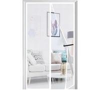 Panngu Mosquitera Puerta Magnetica 95x250cm, Cortina Mosquitera Puerta Exterior Actualización en 2024, Cortinas Mosquiteras para Puertas con Imanes Puerta del Balcón, Puerta Patio - Blanco