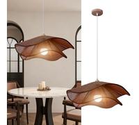 PANNN Lámpara Colgante De Mimbre Lámpara Colgante Vintage Estilo Granja Lámpa Para Mesa De Comedor Estilo Bohemio Lámpara LED De Techo Adecuada Para Comedor Sala De Estar Dormitorio(marrón,60CM)