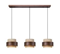 PANNN Lámpara Colgante De Tres Luces E27 Lámpara Colgante Japonesa Wabi-Sabi Pantalla De Travertina Amarilla Lámpa Mesa De Comedor Vintage Luz Colgante Madera Adecuada Para Comedor Isla De Cocina(A2)