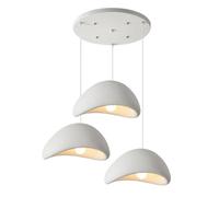 PANNN Lámpara Colgante De Tres Luces E27 Lámpara Industrial Retro Lámpara Colgante De Isla De Cocina Nido De Pájaro Japonés Iluminación Blanca Mate Moderna Estilo Wabi-sabi Luces Restaurantes(B1)