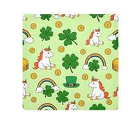 Paño autoadhesivo mágico para cámara con diseño de trébol de unicornio, arcoíris, cuadrados, para lente de cámara, protector de lentes, bolsa de maquillaje, 13.8 x 13.8 pulgadas, multicolor,