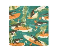 Paño autoadhesivo mágico para cámara de cocodrilo, para lente de cámara, protector de lente, bolsa de maquillaje, 35 x 35 cm, multicolor, 21.7x21.7in, moderno
