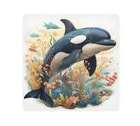 Paño autoadhesivo mágico para cámara de delfín, protector de lente antiarañazos, bolsa de tela de maquillaje, 35 x 35 cm, multicolor, 17.7x17.7in, moderno