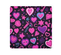 Paño autoadhesivo mágico para cámara de San Valentín, diseño de corazones morados, para lente de cámara, protector de lentes, bolsa de maquillaje, 13.8 x 13.8 pulgadas, multicolor, 17.7x17.7in,