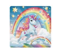 Paño autoadhesivo mágico para cámara, diseño de unicornio, arcoíris, estrella, para lente de cámara, protector de lente, bolsa de maquillaje, 13.8 x 13.8 pulgadas, multicolor, 21.7x21.7in, moderno