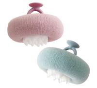 Paño de ducha - Manopla de espuma 2 en 1, par de cepillos adhesivos en la parte trasera, bola de baño de nailon suave Daisy | Higiene personal reutilizable para hombres, limpiador suave, viajes
