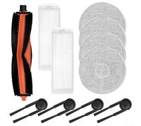 Paño de fregona con filtro de cepillo lateral principal, nailon, plástico, papel de filtro, microfibra, para Xiaomi Robot Vacuum S40 Pro / OV71GL (A)