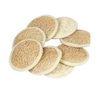 Paño de lavado facial de lufa, almohadilla de esponja exfoliante pequeña para cara, cuello y cuerpo, exfoliante natural para la piel (10 unidades)