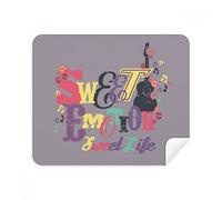 Paño de limpieza de gamuza para limpiar la pantalla del teléfono con patrón de música de sudor morado, 2 piezas de tela de ante