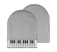 Paño de limpieza de instrumentos de microfibra, guante de teclado de piano, paño de limpieza suave antiarañazos para guitarra, ukelele, violín, piano, accesorios de mantenimiento, 18,7 x 15 cm (gris)