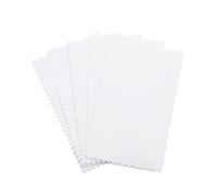Paño de Limpieza de Joyas Paño for pulir plata, paños de limpieza, paño de limpieza suave, Herramientas de limpieza antideslustre for accesorios de joyería(White 6x10cm 50Pcs)
