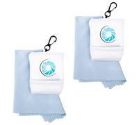 Paño de Limpieza de Microfibra LENS-AID con práctica Bolsa y mosquetón - Ideal para cámara, Lente, Pantalla, computadora portátil, teléfono Inteligente y Gafas [Juego de 2]