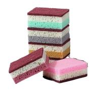 Paño de limpieza esponja alta densidad, apto for lavavajillas, artículos cocina y catering no grasosos, cepillo, olla cuenco(10Pcs)