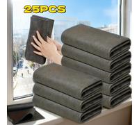 Paño de limpieza mágico multiusos de 25 unidades, paño sin residuos, adecuado para ventanas, espejos, paño de limpieza de coches y toallitas de limpieza multiusos reutilizables para cocina y baño