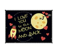 Paño de limpieza para gafas, diseño con texto en inglés"Liebe I love you to the moon"