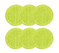 Paño de microfibra verde para fregona eléctrica, almohadillas de repuesto redondas lavables y reutilizables de 16 cm, paquete de 6 para limpiar la suciedad pegajosa, el polvo, la mugre y el pelo de