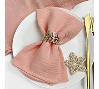 Paño de servilleta, 50 servilletas Grandes de Gasa 40x40 cm, Gruesas algodón, Lavables, Ideales for Decorar mesas en Fiestas, cenas y Bodas(Peach)